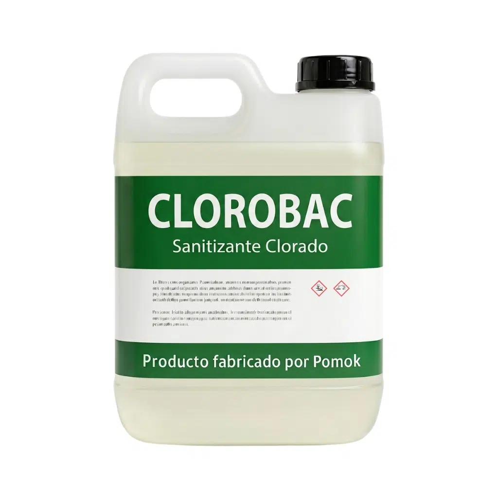 Sanitizante Clorado CLOROBAC de Pomok para sanitización y desinfección industrial en la industria alimenticia.