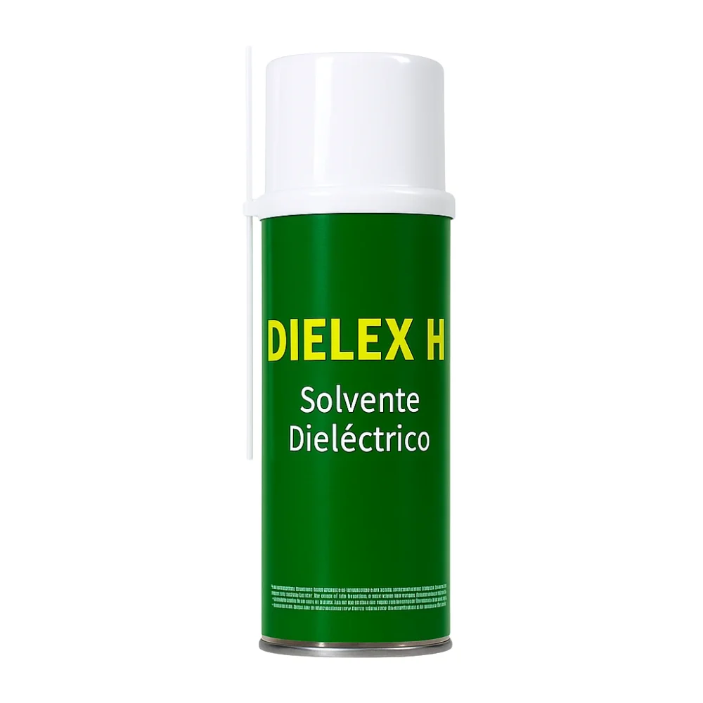 Envase de DIELEX H, Solvente Dieléctrico en Aerosol Spray fabricado por Pomok.