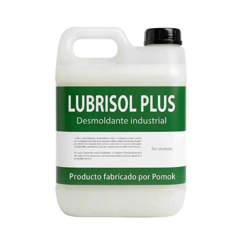 Lubrisol Plus desmoldante industrial para plástico y caucho en envase industrial fabricado por Pomok